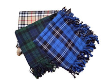 Load image into Gallery viewer, Tartan Scottish Purled Fringe Piper Fly Plaid 48&quot;- 48&quot; Fly Plaid
