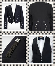 Load image into Gallery viewer, Mixed Tropical WOOL Blue Prince Charlie Jacket &amp; waistcoat Vest- Kilt Jacket
