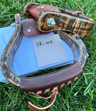 Load image into Gallery viewer, Handmade Horse Riding Wooden Stirrups Leather Covered Saddle Stirrups USA Stock
