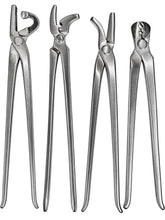 Load image into Gallery viewer, 4 items Heavy Duty Professional Horse Care Farrier Hoof Clinchers Curved Jaw