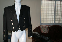 Load image into Gallery viewer, 100% Blazer-Blend WOOL Black Prince Charlie Jacket &amp; waistcoat Vest- Kilt Jacket
