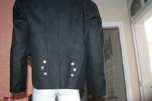 Load image into Gallery viewer, 100% Blazer-Blend WOOL Black Prince Charlie Jacket &amp; waistcoat Vest- Kilt Jacket
