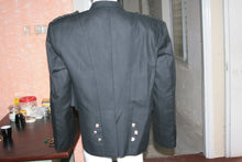 Load image into Gallery viewer, 100% Blazer-Blend WOOL Black Prince Charlie Jacket &amp; waistcoat Vest- Kilt Jacket
