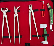 Load image into Gallery viewer, Heavy Duty Professional Horse Care Farrier Tool Kit Hoof Clincher Nipper RASP
