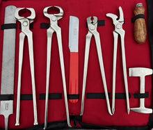Load image into Gallery viewer, Farrier Horse Hoof Kit Nippers Nail Puller Clincher Buffer and Puller Trimming
