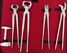 Load image into Gallery viewer, Farrier Horse Hoof Kit Nippers Nail Puller Clincher Buffer and Puller Trimming-
