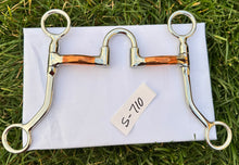 Load image into Gallery viewer, Horse Bit Western Hinged Futurity Low Port D Ring Horse Snaffle W/Roller Copper Mouth