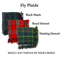 Load image into Gallery viewer, Tartan Scottish Purled Fringe Piper Fly Plaid 48&quot;- 48&quot; Fly Plaid
