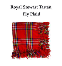 Load image into Gallery viewer, Tartan Scottish Purled Fringe Piper Fly Plaid 48&quot;- 48&quot; Fly Plaid
