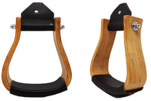 Load image into Gallery viewer, Handmade Horse Riding Wooden Stirrups Leather Covered Saddle Stirrups USA Stock