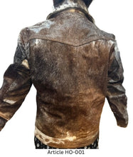 Load image into Gallery viewer, Genuine Cowhide Leather Coat for Women | Natural Hair-On Cow Skin Fashion Jacket