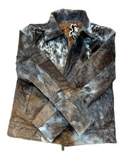 Load image into Gallery viewer, Genuine Cowhide Leather Coat for Women | Natural Hair-On Cow Skin Fashion Jacket