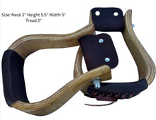 Load image into Gallery viewer, Handmade Horse Riding Wooden Stirrups Leather Covered Saddle Stirrups USA Stock