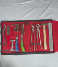 Load and play video in Gallery viewer, 13 items Heavy Duty Professional Horse Care Farrier Hoof Clincher Tool Kit