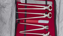 Load and play video in Gallery viewer, Farrier Horse Hoof Kit Nippers Nail Puller Clincher Buffer and Puller Trimming
