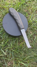 Load and play video in Gallery viewer, Hoof Knife Right Hand Wide Blade Farrier Equine Horse Goat Plastic Handle 8.5&quot;
