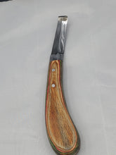 Load image into Gallery viewer, Loop Horse Knife Double Ended Razor Edged J2 Stainless Steel and Sheet Handle