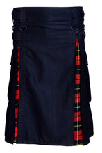 Load image into Gallery viewer, Men Scottish Hybrid Utility Kilt Leather Straps Cotton Mixed Tartan Customize