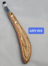 Load image into Gallery viewer, Loop Horse Knife Double Ended Razor Edged J2 Stainless Steel and Sheet Handle