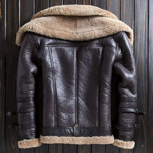 Load image into Gallery viewer, Women's Aviator RAF Bomber Flying leather Jacket Double Collar Shearling Coat N9