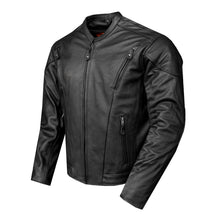 Load image into Gallery viewer, Premium Men&#39;s Motorcycle Black Cowhide Leather Biker Front Air Vents Jacket
