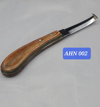 Load image into Gallery viewer, Loop Horse Knife Double Ended Razor Edged J2 Stainless Steel and Sheet Handle
