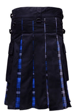 Load image into Gallery viewer, Men Scottish Hybrid Utility Kilt Leather Straps Cotton Mixed Tartan Customize