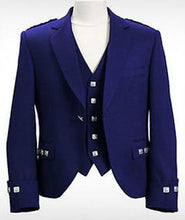 Load image into Gallery viewer, Argyle kilt Jacket &amp; Waistcoat/Vest Scottish Argyle Jacket Light Grey Blend Wool