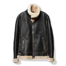 Load image into Gallery viewer, B3 Bomber Aviator Women Shearling Coat Sheepskin Real Leather Jacket for Women