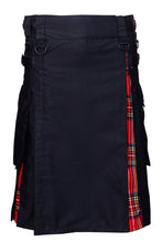 Load image into Gallery viewer, Men Scottish Hybrid Utility Kilt Leather Straps Cotton Mixed Tartan Customize