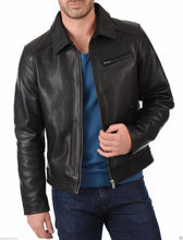 Load image into Gallery viewer, MENS VINTAGE GENUINE SHEEP LEATHER JACKET SLIM FIT REAL BIKER top quality jacket
