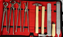 Load image into Gallery viewer, 9 items Heavy Duty Professional Horse Care Farrier Hoof Clincher Tool Kit RASP